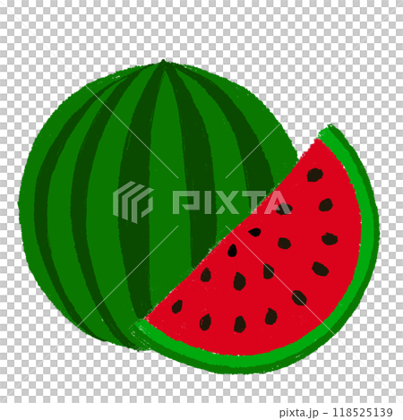 Hand drawn watermelon for vegan, fruit, juice, healthy ingredients, cook book, baking, food, snack, sweet dessert, nature, garden, brooch, cute patches, sticker, diet, department store, light lunch 118525139
