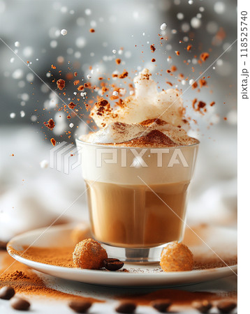 Refreshing cold brew ice coffee, ideal for summer afternoons. Generative AI 118525740