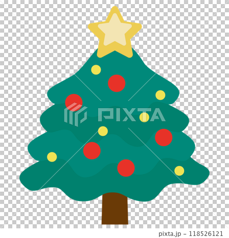 デフォルメされたクリスマスツリーのベクターイラスト 118526121