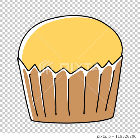 A simple, loose cupcake with solid coloring 118526200