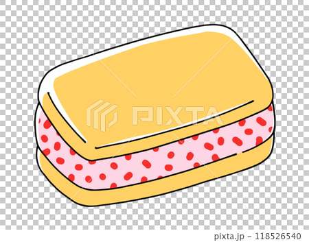 ゆるめシンプルな長方形のクッキーサンド　ベタ塗り 118526540