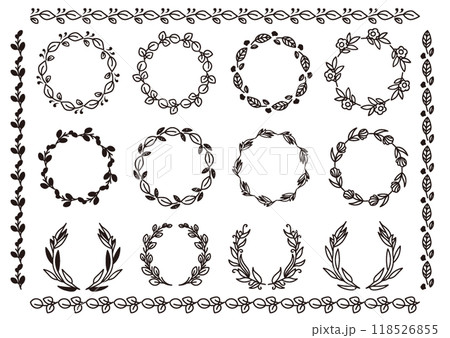 ボタニカル素材フレーム 118526855