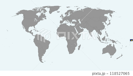 Pin map with Tokelau flag on world map. Vector illustration. 118527065
