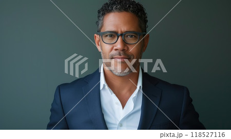 Cuban Professional with Handsome Features in Glasses and Suit Cuban Professional with Handsome Features in Glasses and Suit 118527116