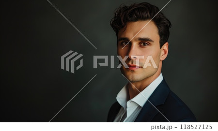 Suave and Sophisticated: Grey-Haired Model Suave and Sophisticated: Grey-Haired Model 118527125