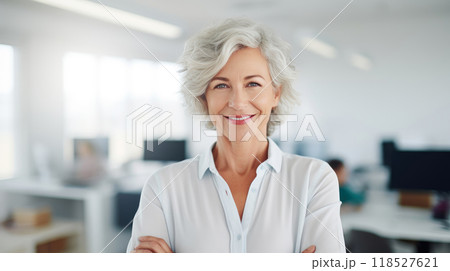 Successful SEO Guru, 55-Year-Old Woman in Corporate Setting 118527621