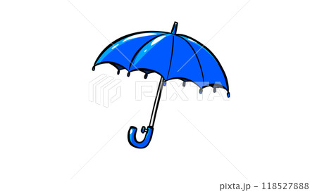 シンプルな青い傘 シンプルな青い傘 118527888