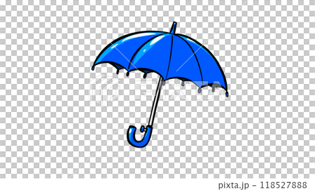 シンプルな青い傘 シンプルな青い傘 118527888