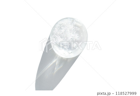 Transparent gel bubble with light and shadows on white minimalist background Transparent gel bubble with light and shadows on white minimalist background 118527999