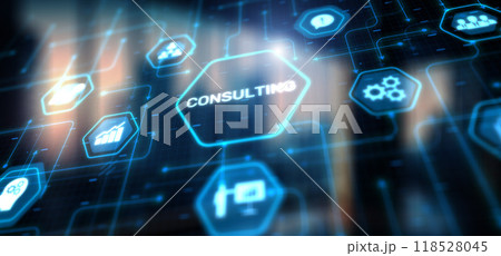 Business consulting concept on the virtual screen. Financial concept 118528045