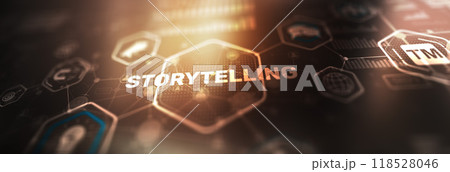 Storytelling. Marketing tool. Product or brand values through stories 118528046