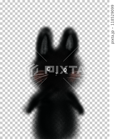 正面を向いている黒いうさぎのデフォルメイラスト 118529099