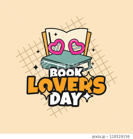 Book Lovers Day Groovy Vector Design 118529156