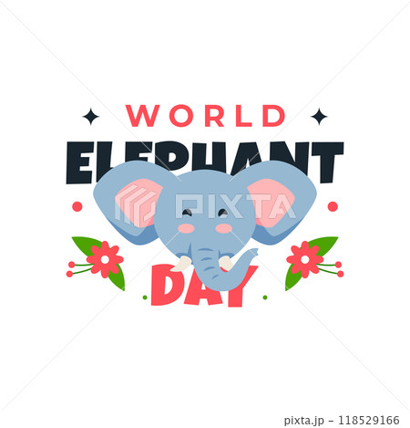 World Elephant Day Design Illustration Collection World Elephant Day Design Illustration Collection 118529166
