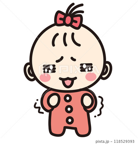楽しみでうずうずしている女の赤ちゃん 118529393
