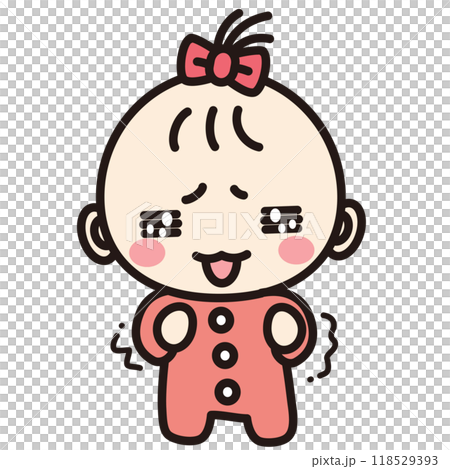 楽しみでうずうずしている女の赤ちゃん 118529393