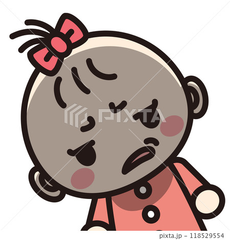 イライラしてアップで脅す女の赤ちゃん 118529554