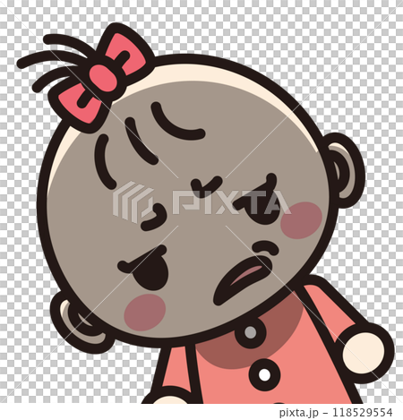 イライラしてアップで脅す女の赤ちゃん 118529554