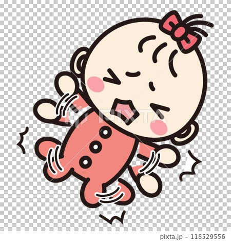 Baby girl struggling and refusing 118529556