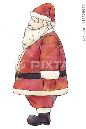 サンタクロース 水彩風 左向きのイラスト素材 [118529920] - PIXTA