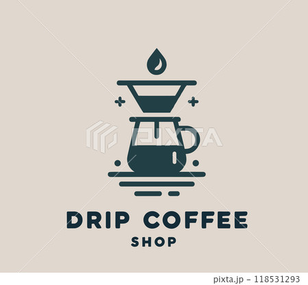 Collection of minimalist drip coffee logos with various coffee brewing icons, ideal for coffee shops and branding designs. Collection of minimalist drip coffee logos with various coffee brewing icons, ideal for coffee shops and branding designs. 118531293