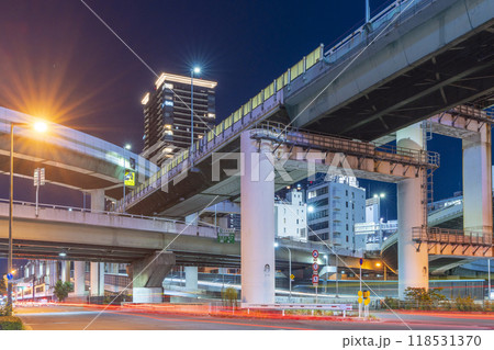 大阪市　東船場ジャンクションの入り組んだ高架 118531370