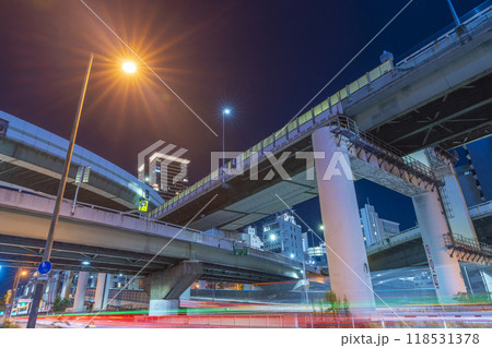 大阪市　東船場ジャンクションの入り組んだ高架 118531378