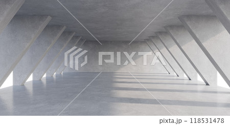 Empty  concrete space interior with sunlight and shadow, 3d rendering 118531478