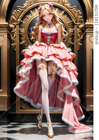 ドレスを着てポーズをとるお姫さま 118531799