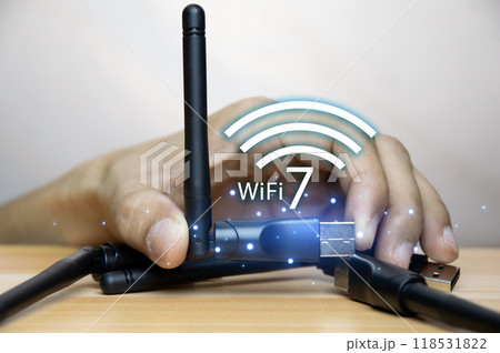 concept technology wifi 7 connect to the internet world with new technology 118531822