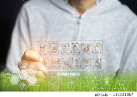 Ideas for using AI and smart farming Productivity increase and production control, data storage on the cloud system 118531864