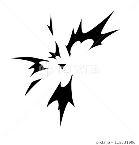 衝撃のエフェクトのシルエット素材 衝撃のエフェクトのシルエット素材 118531906