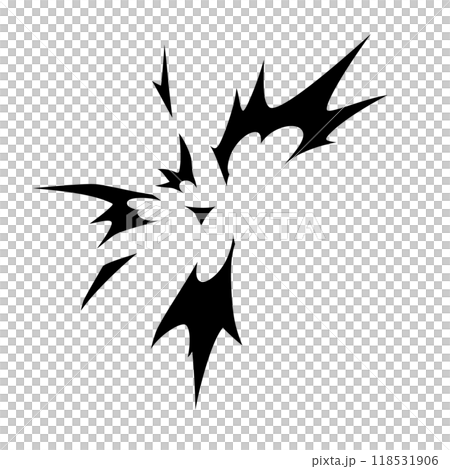 衝撃のエフェクトのシルエット素材 衝撃のエフェクトのシルエット素材 118531906