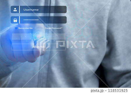 Online login verification concept, password entry, identity verification Online login verification concept, password entry, identity verification 118531925