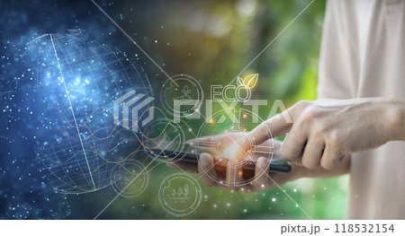 Sustainable development and business operations based on renewable energy CO2 Emission Reduction Concepts Green industries using renewable energy can limit global warming changes. Sustainable development and business operations based on renewable energy CO2 Emission Reduction Concepts Green industries using renewable energy can limit global warming changes. 118532154