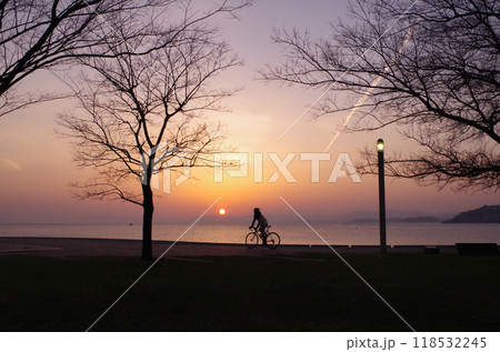宍道湖の夕日スポット 宍道湖の夕日スポット 118532245
