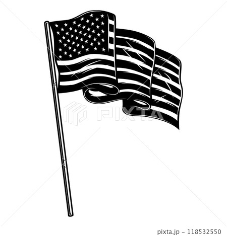 Illustration of american flag. Design element for poster, card, banner, sign, logo. Vector illustration Illustration of american flag. Design element for poster, card, banner, sign, logo. Vector illustration 118532550
