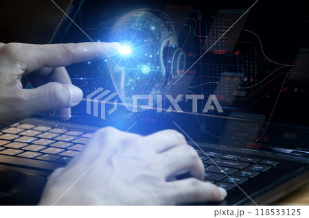 Concept of using artificial intelligence In industrial work, business, production, Industry 5.0 118533125