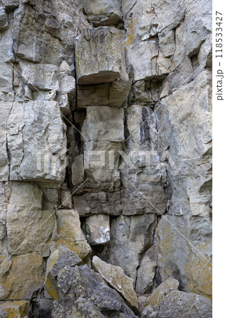 Natural stone sculpture background at Rattlesnake Point Conservation Area. 118533427