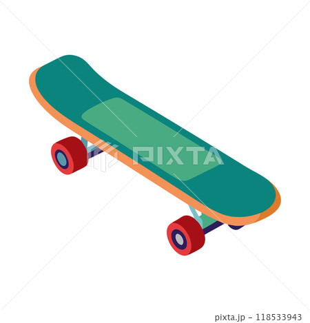 A green skateboard with orange wheels A green skateboard with orange wheels 118533943