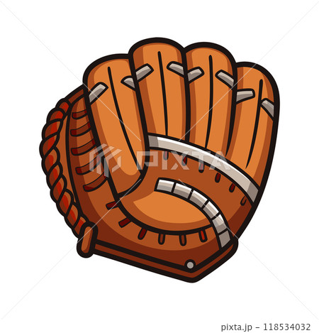 A cartoon glove with a rope tied to it 118534032