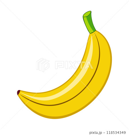 A banana is shown in a cartoon style 118534349