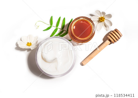 Cosmetic rich cream with natural honey Cosmetic rich cream with natural honey 118534411