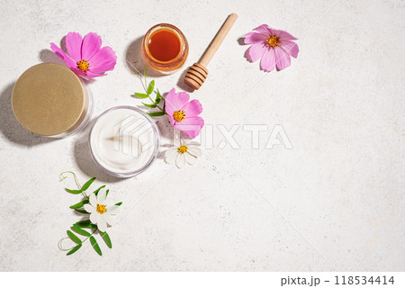 Cosmetic rich cream with natural honey Cosmetic rich cream with natural honey 118534414