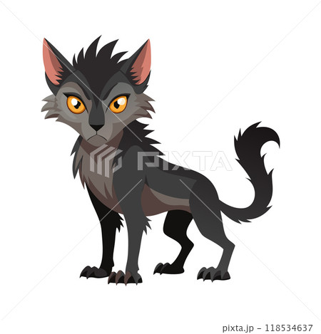 A cat with a menacing look on its face 118534637