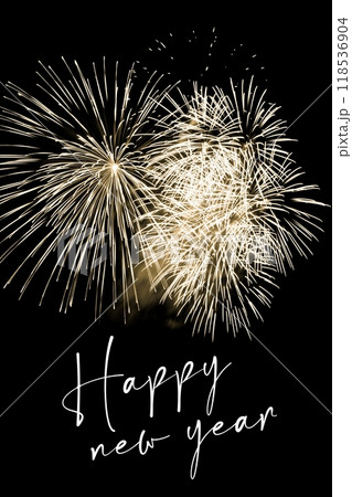 Happy new year yellow fireworks stars new years eve. Luxury firework event sky show turn of the year celebration. Holidays season party time. Premium entertainment nightlife background. Happy new year yellow fireworks stars new years eve. Luxury firework event sky show turn of the year celebration. Holidays season party time. Premium entertainment nightlife background. 118536904
