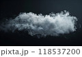 Isolated Single Cloud On Black Background For Abstract Designs. White Fog, Clouds, And Haze Effects. Dust Or Abstract Cloud Isolated In Black. 118537200