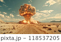 Nuclear Catastrophe: Devastating Explosion Of Hydrogen Bomb Creates Mushroom Cloud In Desert Testing Area 118537205