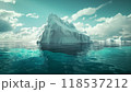 Stunning White Iceberg Drifting With Underwater View: Uncovering Hidden Dangers And Global Warming Implications In Greenland'S Waters. 118537212