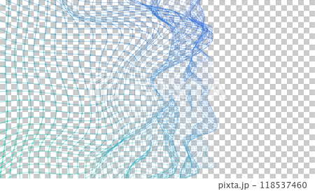Abstract wavy grid wireframe transparent material 118537460